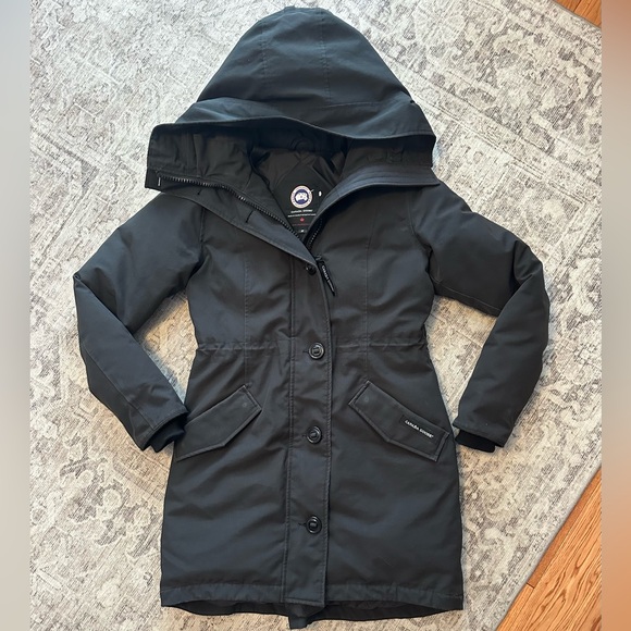 Canada Goose Rossclair Black Parka Hooded Jacket